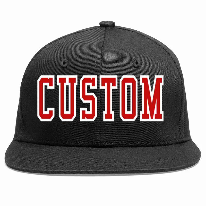 Mesh Baseball Cap-Custom Black Red-White Casual Sport Baseball Cap