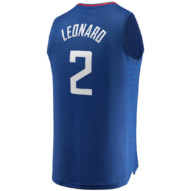 Short Sleeve Basketball Jersey-LA.Clippers #2 Kawhi Leonard Fanatics Branded 2019-20 Fast Break Replica Jersey Icon Edition Royal Stitched American Basketball Jersey