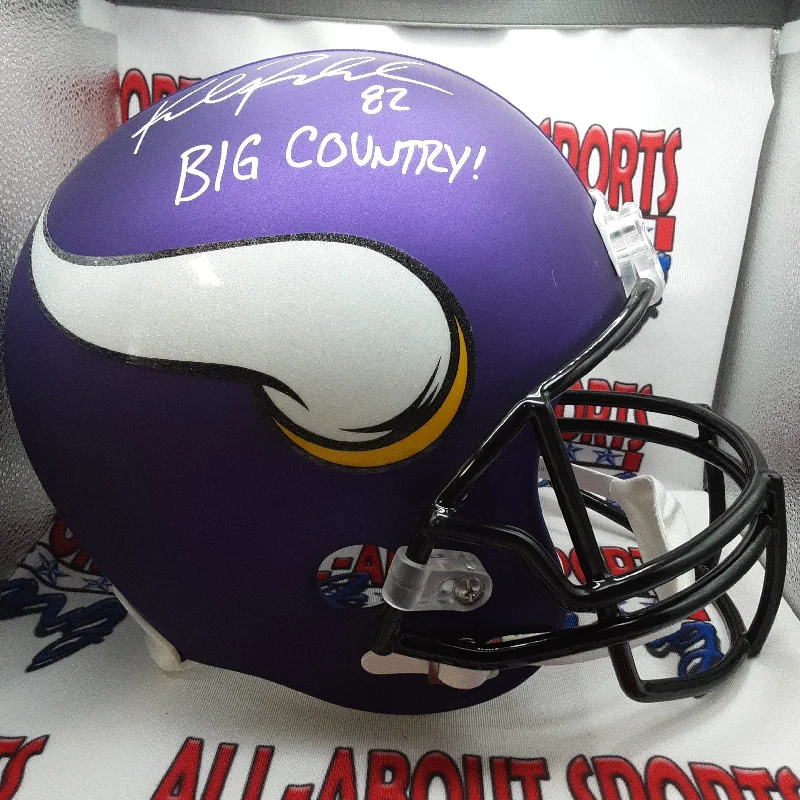 Purple Football Helmet-Kyle Rudolph Authentic Signed w/Inscription Autographed Full-size Replica Helmet Beckett