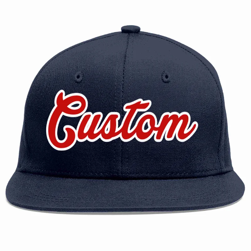 Custom Logo Baseball Cap-Custom Navy Red-White Casual Sport Baseball Cap