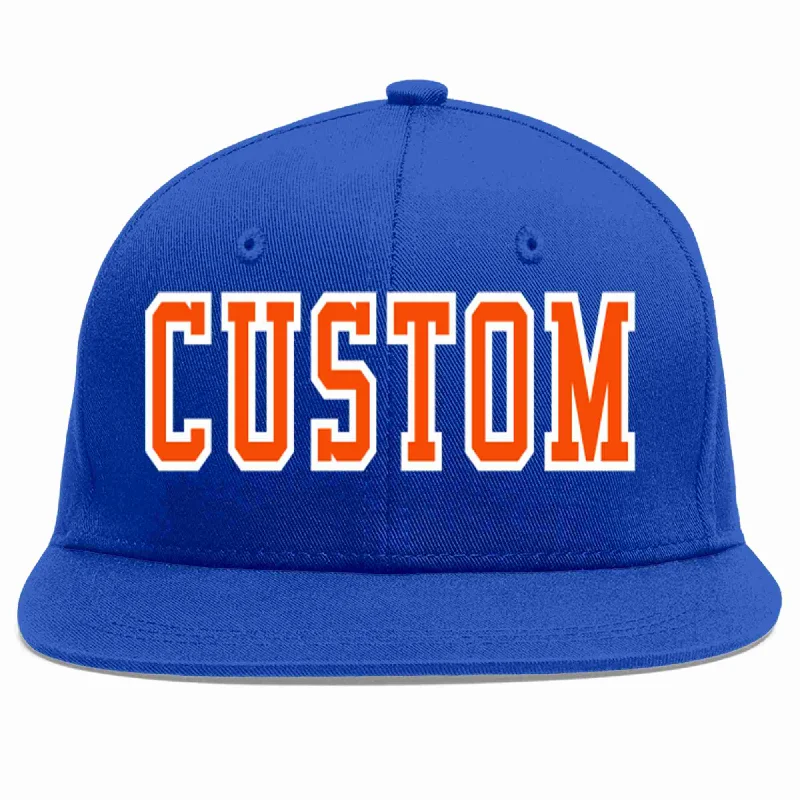 Punk Baseball Cap-Custom Royal Orange-White Casual Sport Baseball Cap