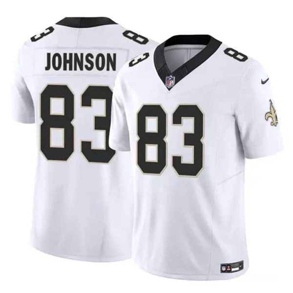 Yellow Soccer Jersey-Men's New Orleans Saints #83 Juwan Johnson White 2023 F.U.S.E. Untouchable Limited Football Stitched Jersey