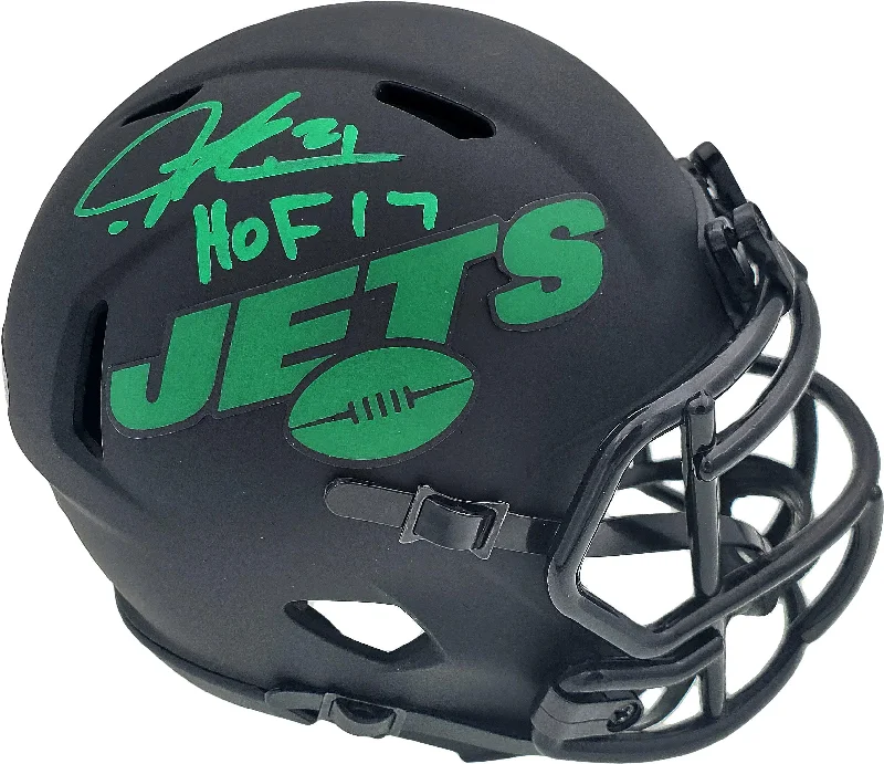 Padded Football Helmet-LaDainian Tomlinson Autographed New York Jets Eclipse Black Mini Helmet "HOF 17" Beckett BAS Stock #185790