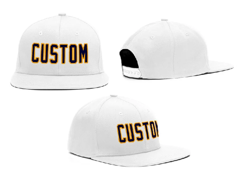 Color Block Baseball Cap-Custom White Orange-Black Casual Sport Baseball Cap