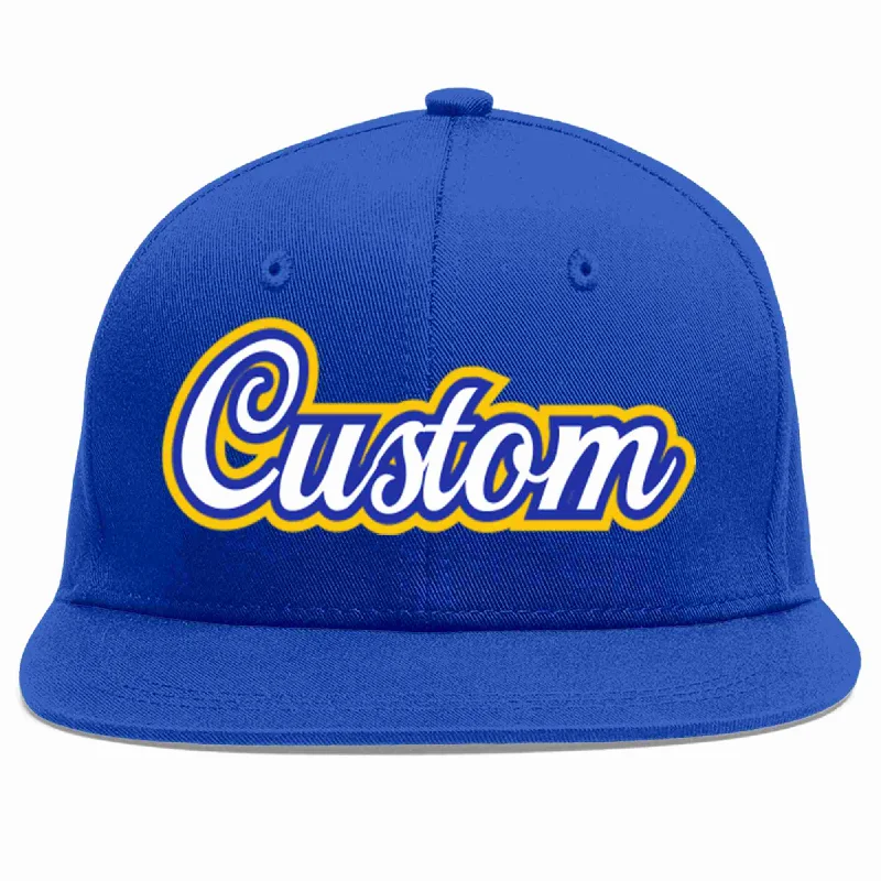 Durable Baseball Cap-Custom Royal White-Royal Casual Sport Baseball Cap