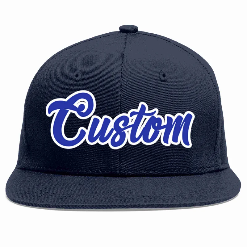 Quick Dry Baseball Cap-Custom Navy Royal-White Casual Sport Baseball Cap