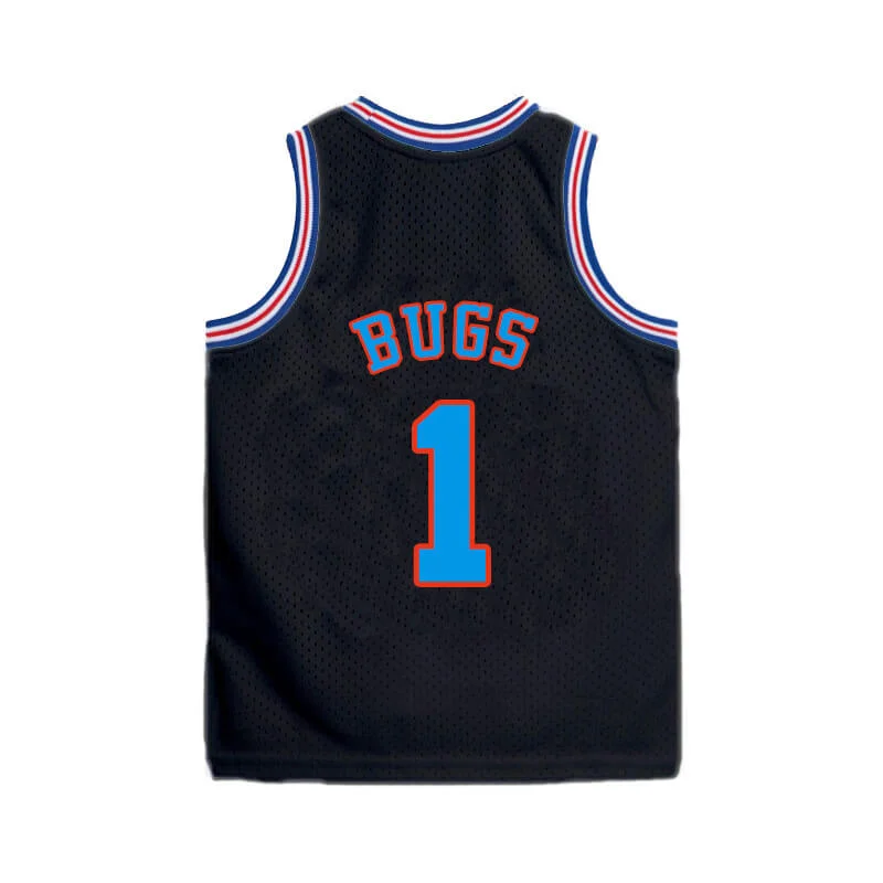 Streetball Basketball Jersey-Bugs Bunny Space Jam Jersey Youth - Black Tune Squad Jersey