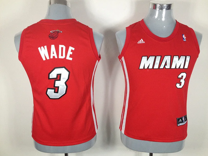 Pullover Basketball Jersey-Heat 3 Wade Red New Fabric Women Basketball Jersey