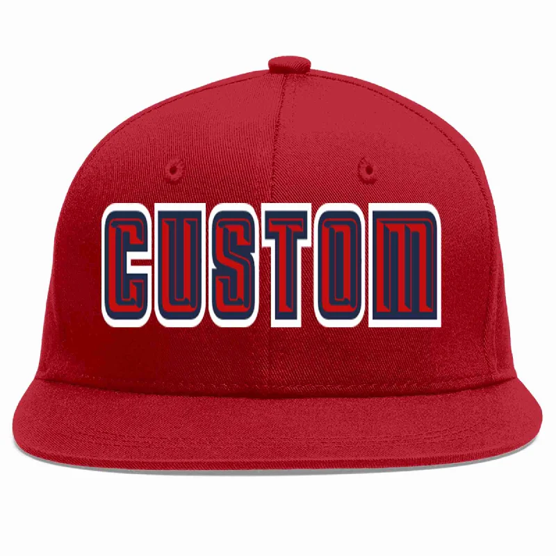 Suede Baseball Cap-Custom Red Red-Navy Casual Sport Baseball Cap