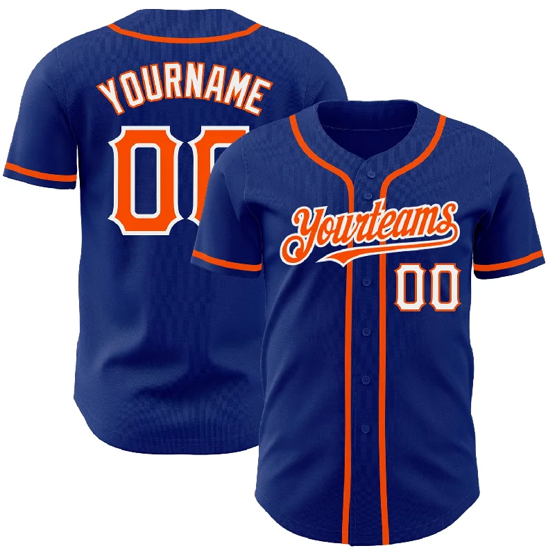 Blackout Baseball Jersey-Custom Royal Orange-White Authentic Baseball Jersey