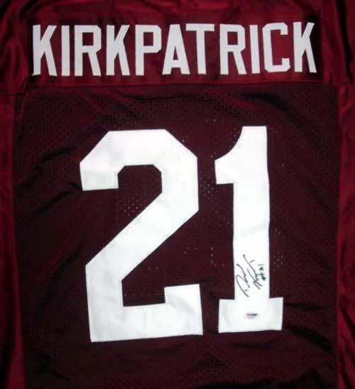 Premium Football Helmet-Alabama Crimson Tide Dre Kirkpatrick Autographed Red Jersey PSA/DNA RookieGraph Stock #29381