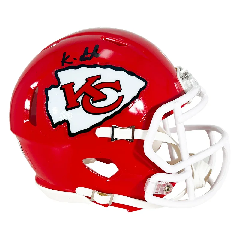 Reinforced Football Helmet-Kingsley Suamataia Signed Kansas City Chiefs Speed Mini Football Helmet (Beckett)