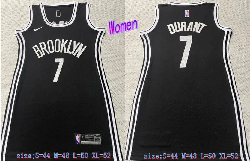 Fashion Basketball Jersey-Nets 7 Kevin Durant Black Women Swingman Basketball Jersey