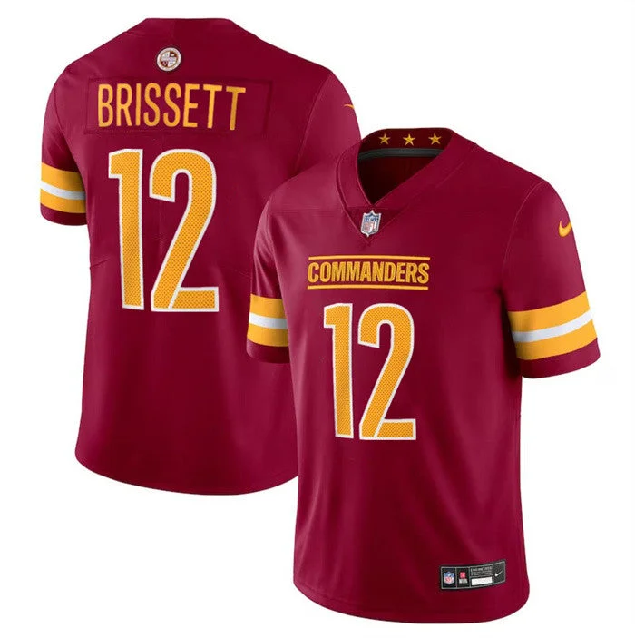 FIFA Soccer Jersey-Men's Washington Commanders #12 Jacoby Brissett Burgundy 2023 F.U.S.E. Limited Football Stitched Jersey