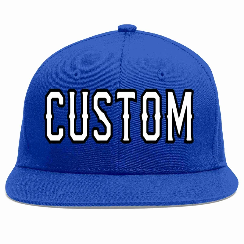 Retro Baseball Cap-Custom Royal White-Black Casual Sport Baseball Cap