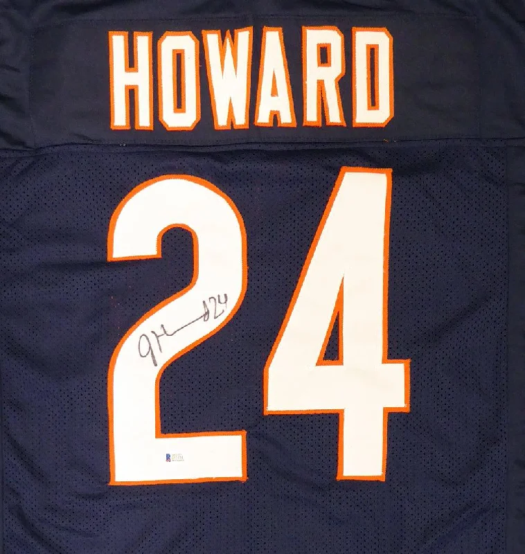 White Football Helmet-Chicago Bears Jordan Howard Autographed Blue Jersey Beckett BAS Stock #135364