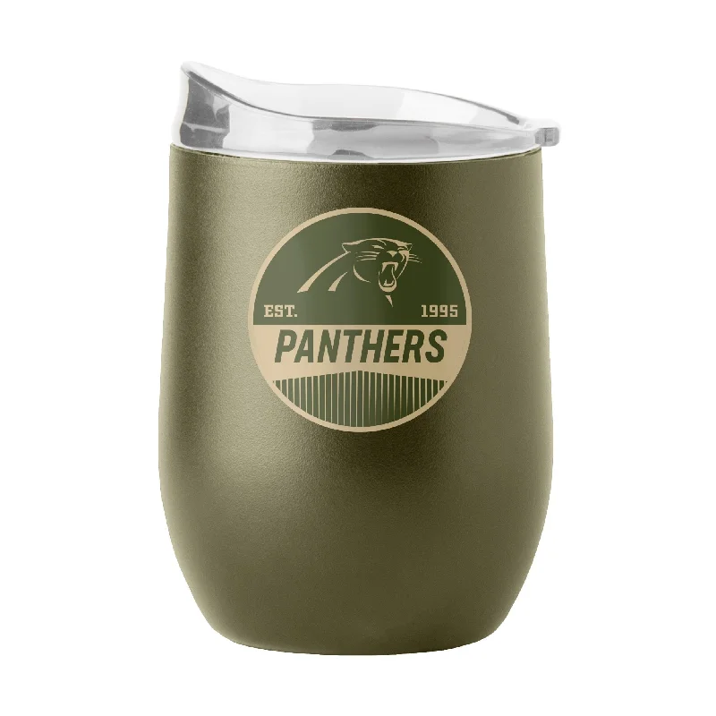 Soccer Team Mug-Carolina Panthers 16oz Badge Powder Coat Curved Beverage