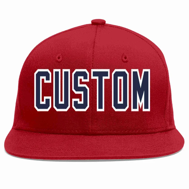 Classic Baseball Cap-Custom Red Navy-White Casual Sport Baseball Cap