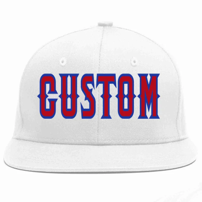 Military Baseball Cap-Custom White Red-Royal Casual Sport Baseball Cap