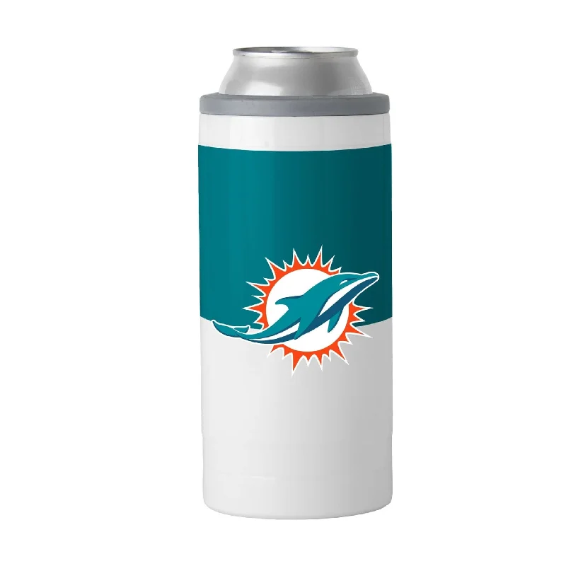 Red Team Mug-Miami Dolphins 12oz Colorblock Slim Can Coolie