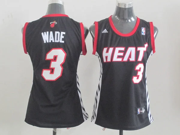 Authentic Basketball Jersey-Heat 3 WADE Black Women Basketball Jersey