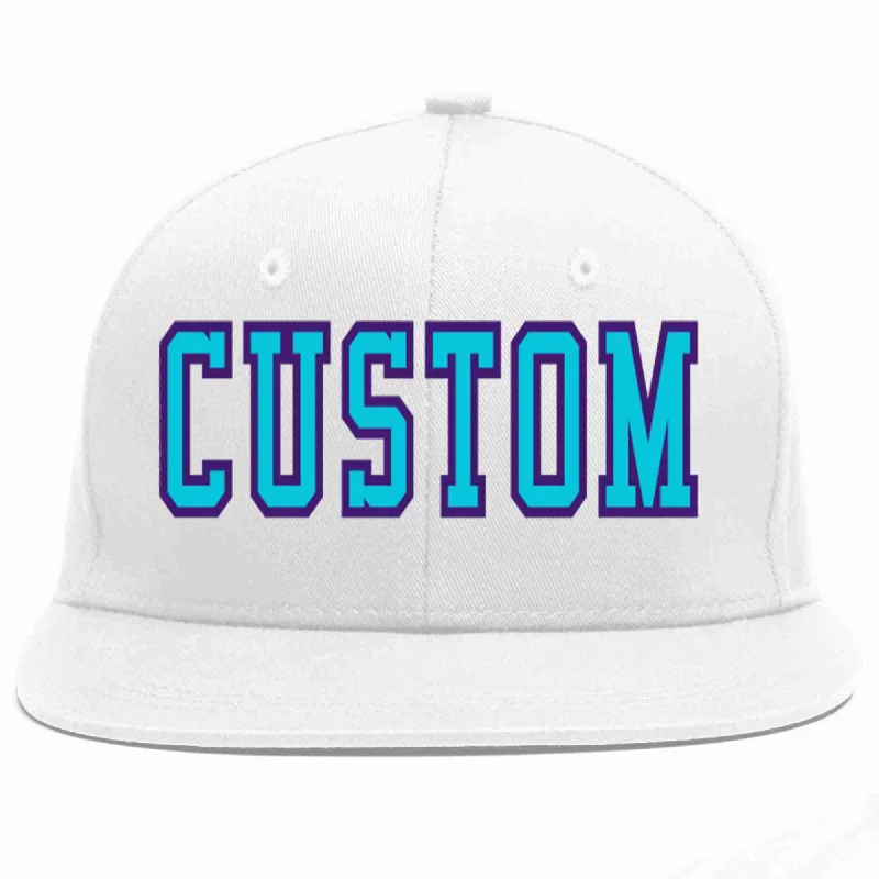 Urban Style Baseball Cap-Custom White Light Blue-purple Casual Sport Baseball Cap