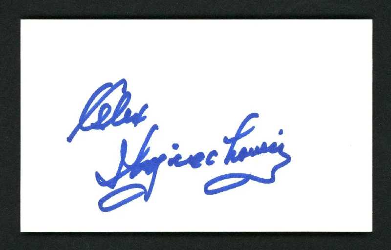 Ventilated Football Helmet-Alex Wojciechowicz Autographed 3x5 Index Card Detroit Lions SKU #158106