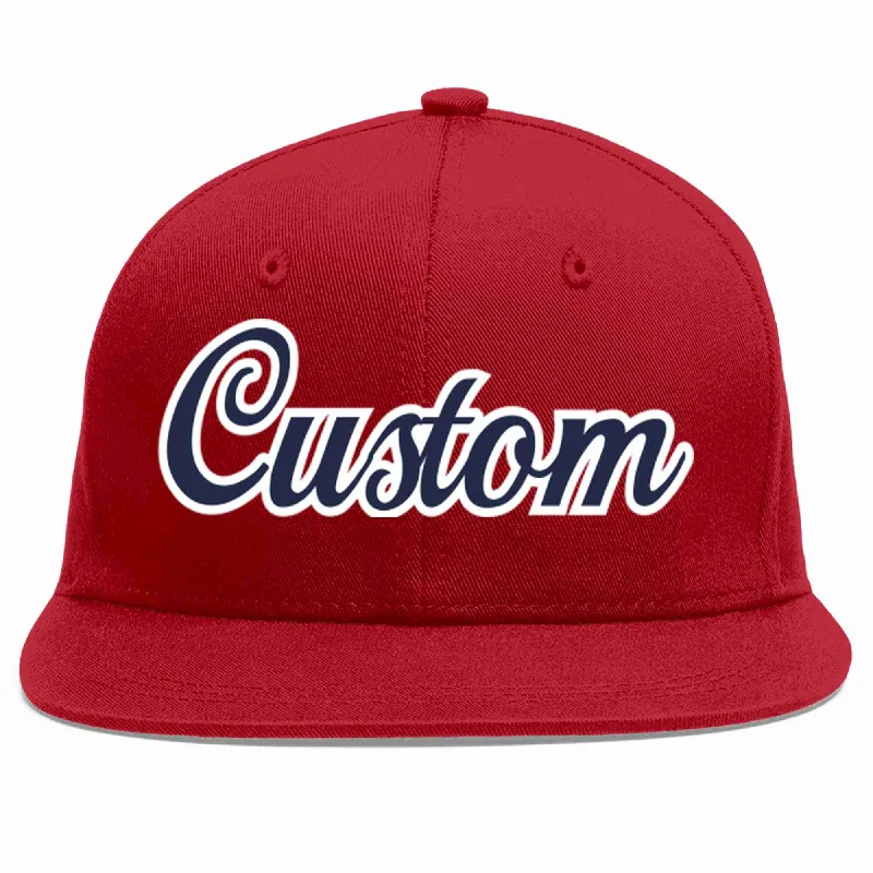 Skater Baseball Cap-Custom Red Navy-White Casual Sport Baseball Cap