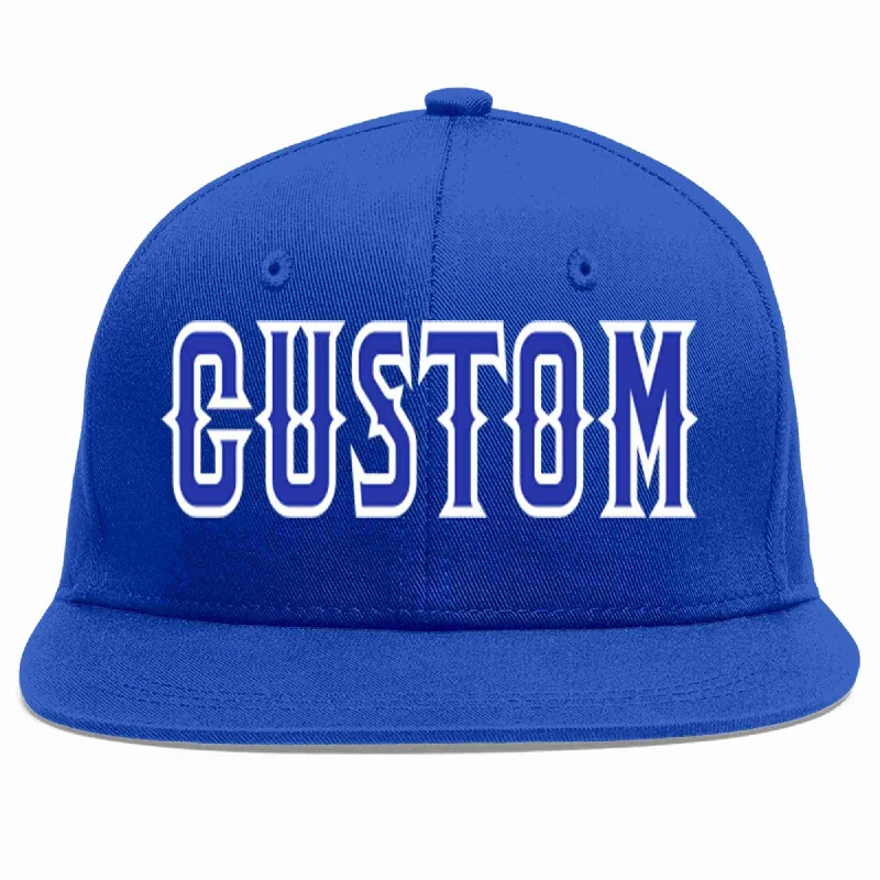 Adjustable Baseball Cap-Custom Royal Royal-White Casual Sport Baseball Cap