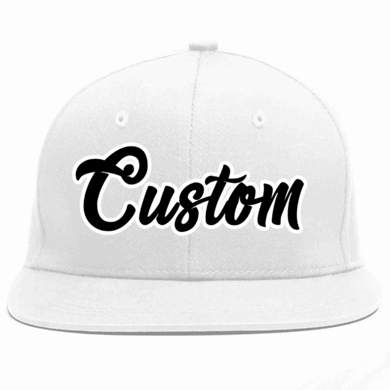 Racing Baseball Cap-Custom White Black-White Casual Sport Baseball Cap