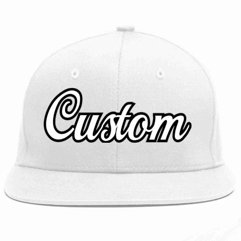 Distressed Baseball Cap-Custom White White-Black Casual Sport Baseball Cap