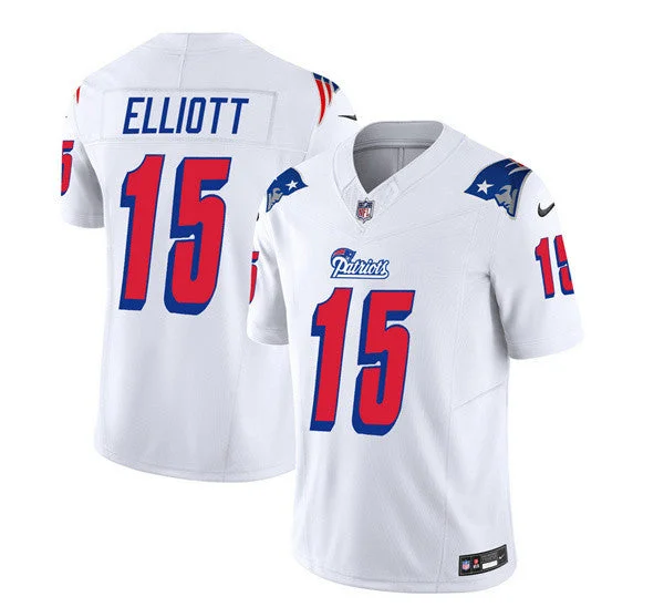 Mesh Soccer Jersey-Men's New England Patriots #15 Ezekiel Elliott White 2023 F.U.S.E. Limited Football Stitched Jersey