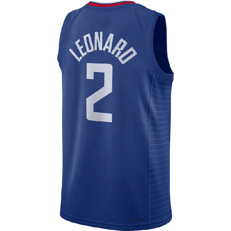 Striped Basketball Jersey-LA.Clippers #2 Kawhi Leonard 2021-22 Diamond Swingman Jersey Icon Edition Royal Stitched American Basketball Jersey