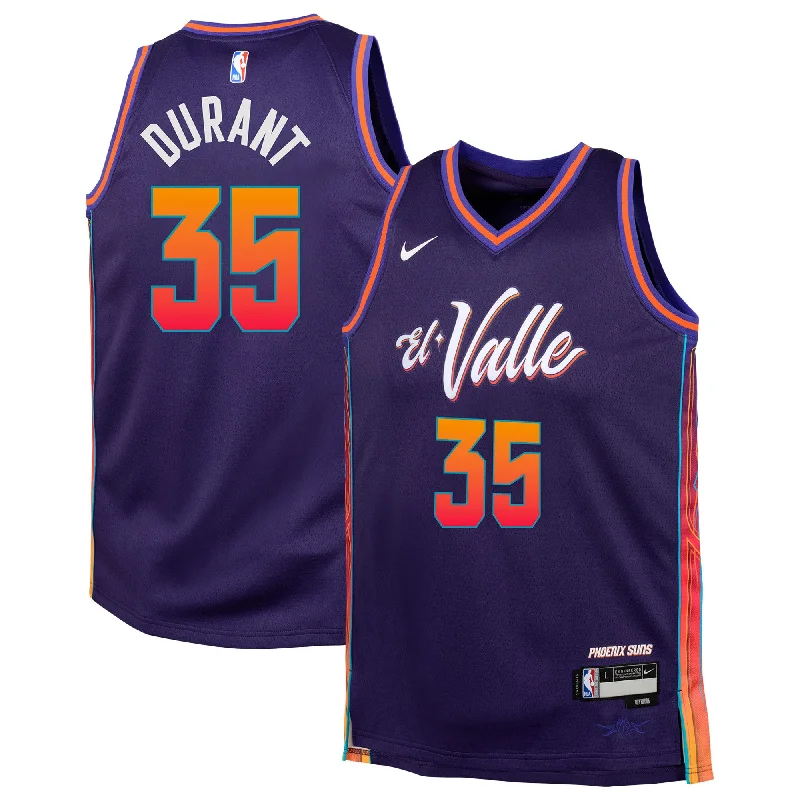 Custom Team Basketball Jersey-Kevin Durant Phoenix Suns Youth Swingman Basketball Jersey - City Edition - Purple