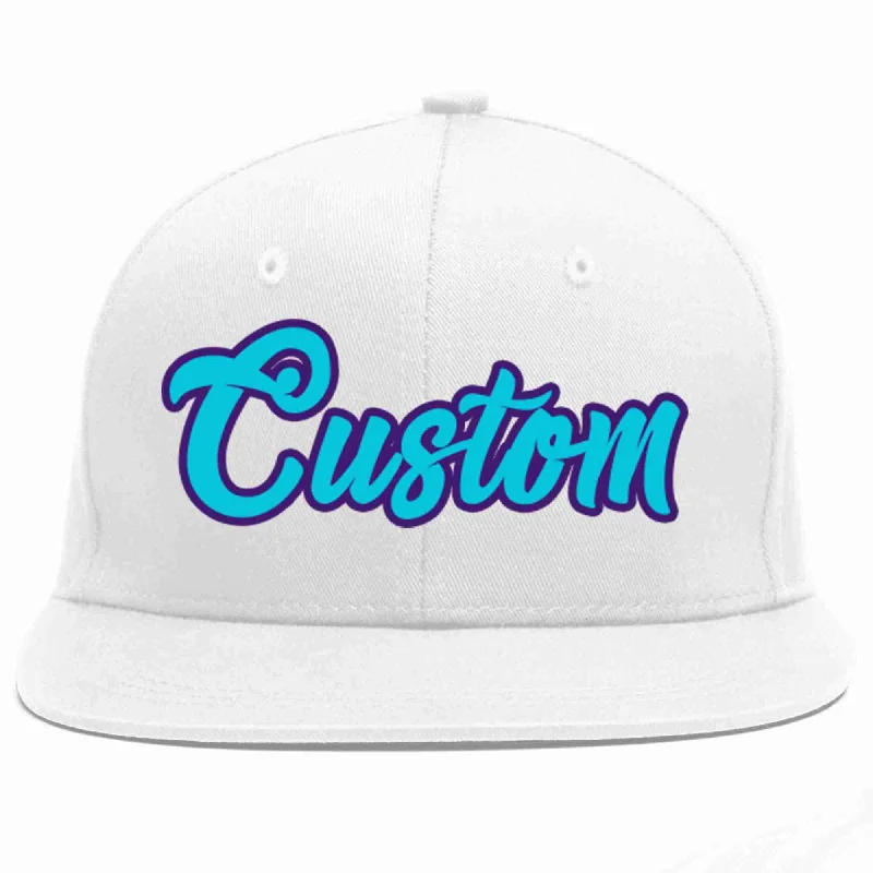 Hip Hop Baseball Cap-Custom White Light Blue-purple Casual Sport Baseball Cap