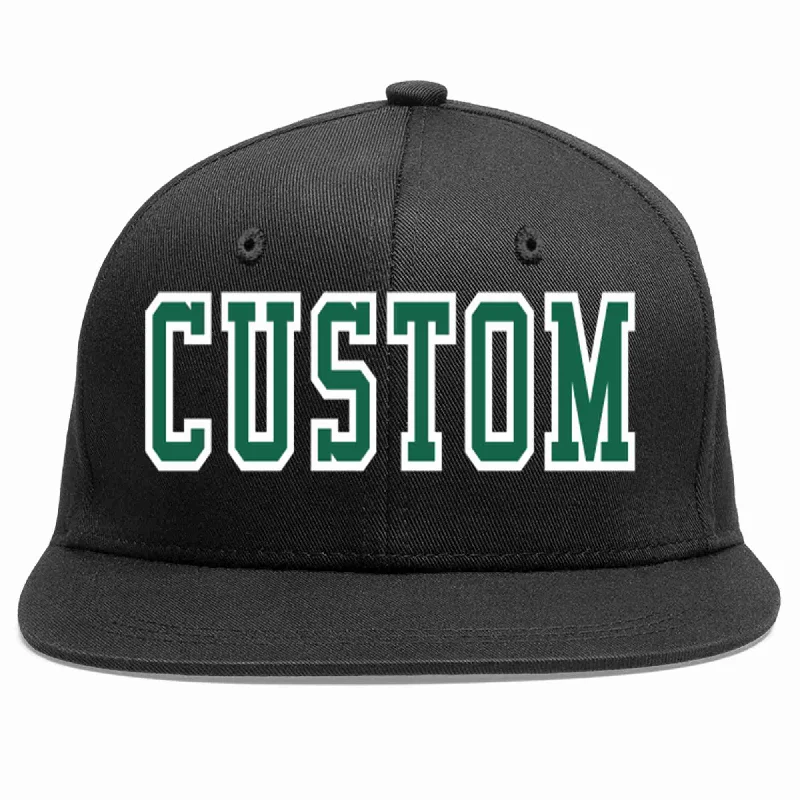 Corduroy Baseball Cap-Custom Black Kelly Green-White Casual Sport Baseball Cap