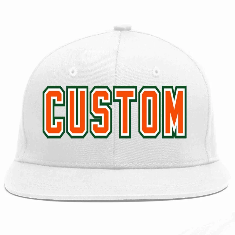 Tennis Baseball Cap-Custom White Orange-White Casual Sport Baseball Cap