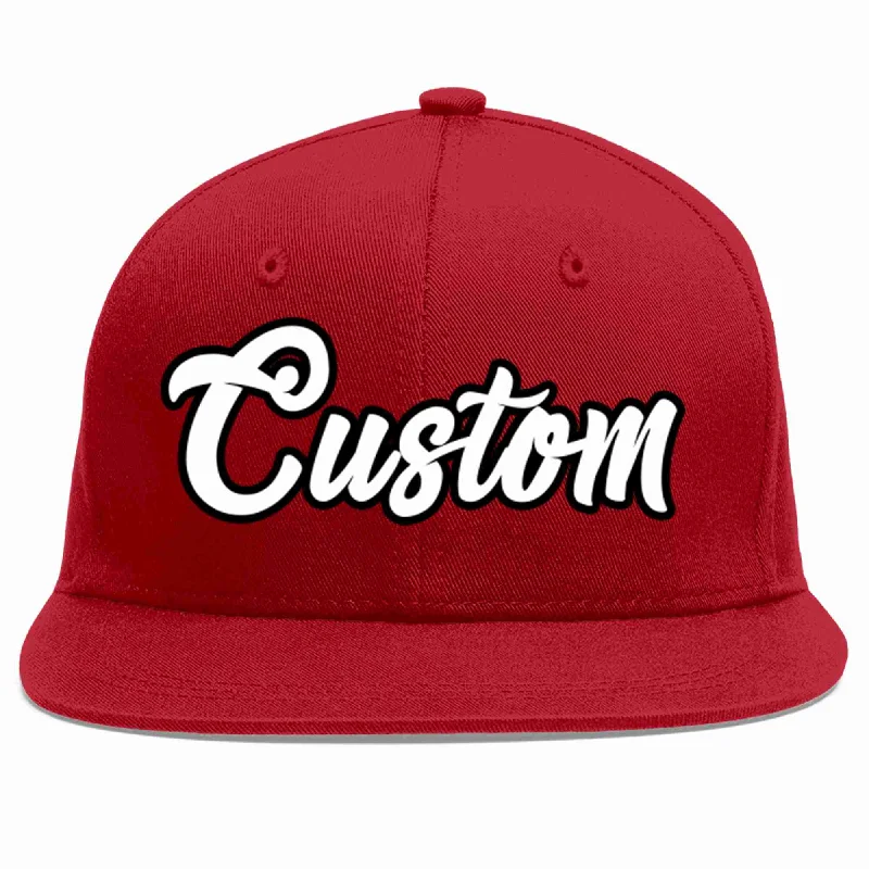 Breathable Baseball Cap-Custom Red White-Black Casual Sport Baseball Cap