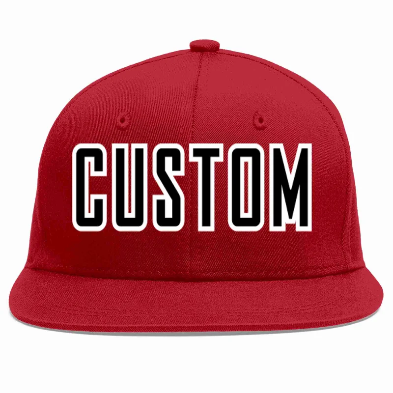 UV Protection Baseball Cap-Custom Red Black-White Casual Sport Baseball Cap