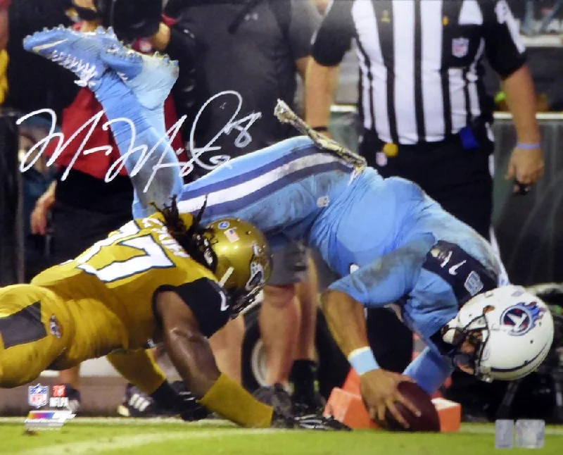 Professional Football Helmet-Marcus Mariota Autographed 16x20 Photo Tennessee Titans MM Holo #01907