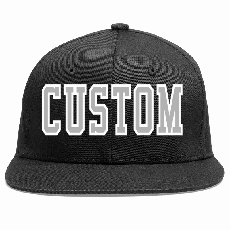 Trucker Baseball Cap-Custom Black Gray-White Casual Sport Baseball Cap