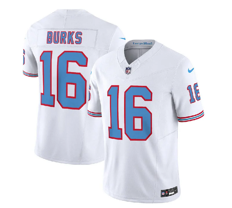 Championship Soccer Jersey-Men's Tennessee Titans #16 Treylon Burks White 2023 F.U.S.E. Limited Throwback Football Stitched Jersey