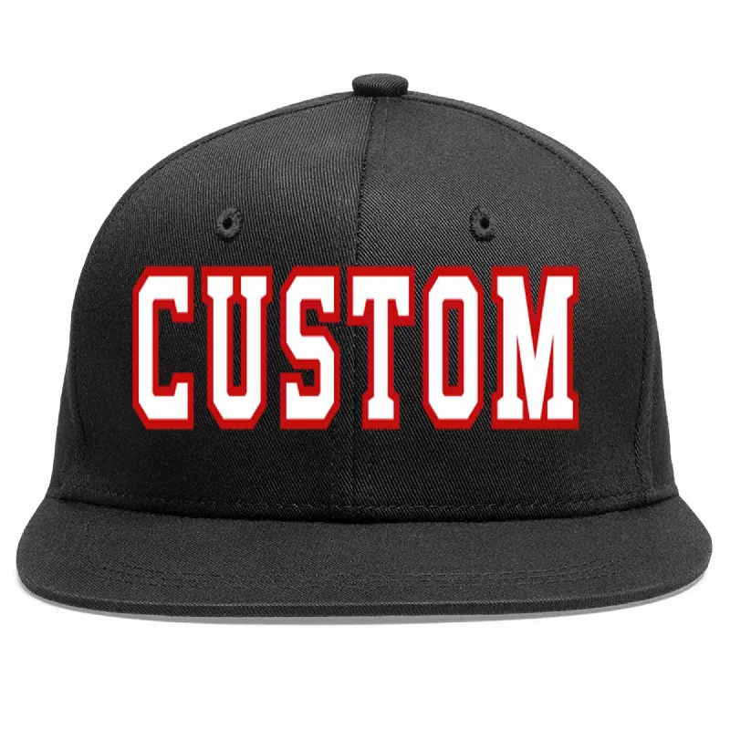 Slogan Baseball Cap-Custom Black White-Red Casual Sport Baseball Cap