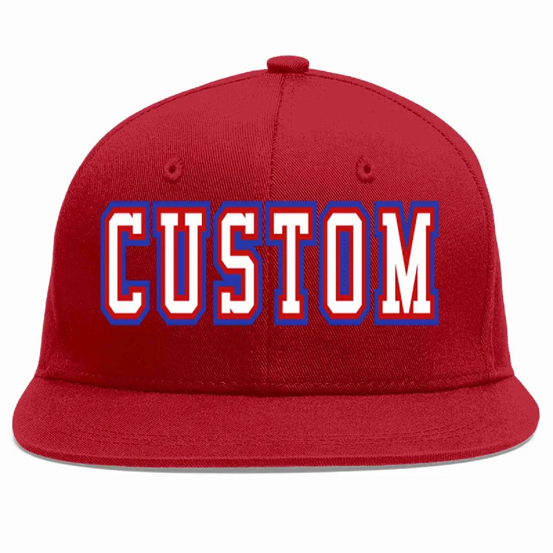 Skateboarding Baseball Cap-Custom Red White-Red Casual Sport Baseball Cap