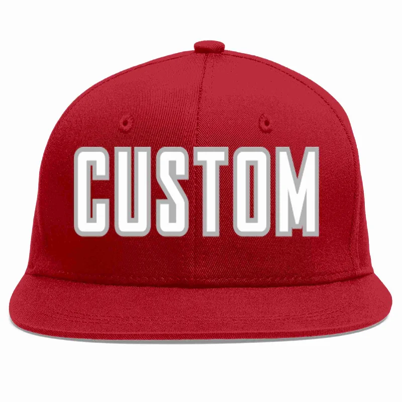 Waterproof Baseball Cap-Custom Red White-Gray Casual Sport Baseball Cap