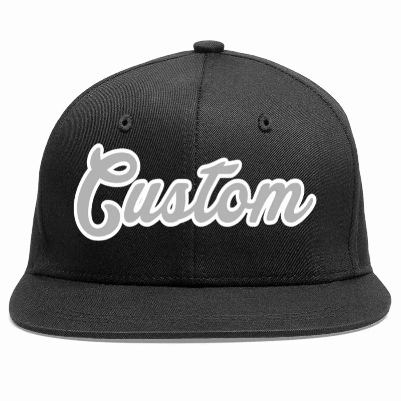 Camo Baseball Cap-Custom Black Gray-White Casual Sport Baseball Cap