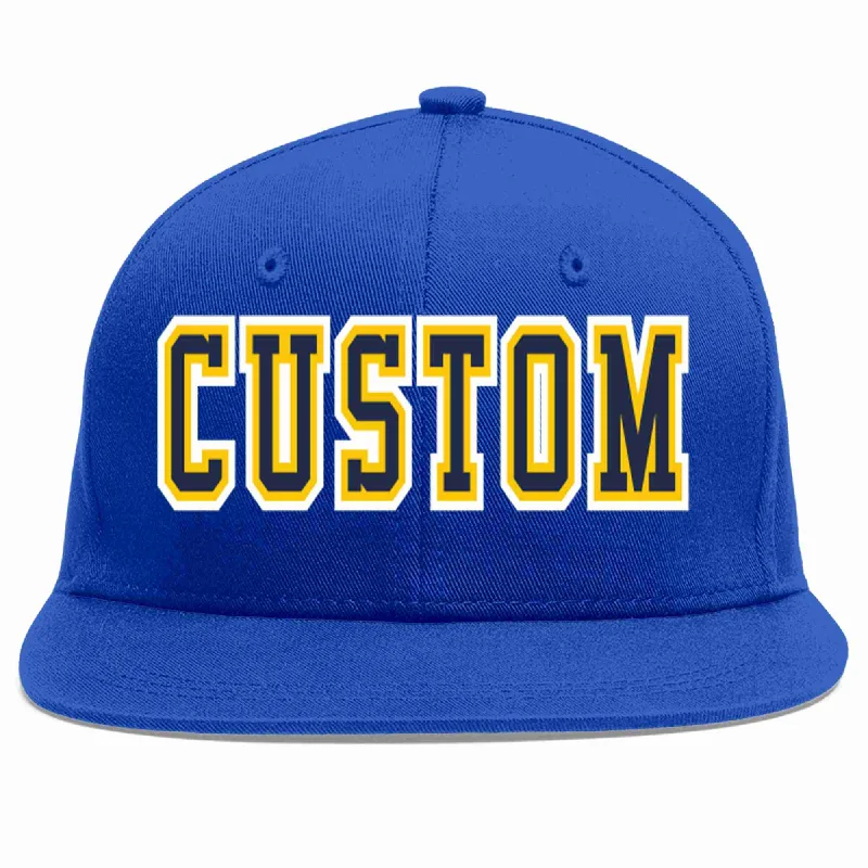 Statement Baseball Cap-Custom Royal Navy-Gold Casual Sport Baseball Cap