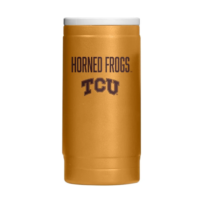 Tennis Team Mug-TCU 12oz Huddle Powder Coat Slim Can Coolie