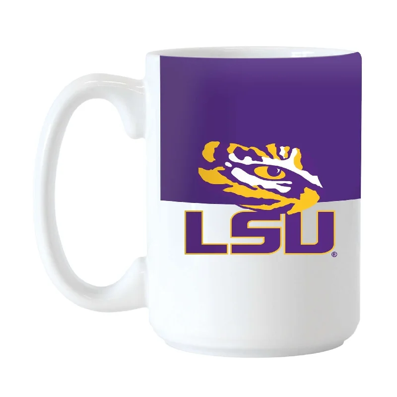 Glossy Finish Team Mug-LSU 15oz Colorblock Sublimated Mug