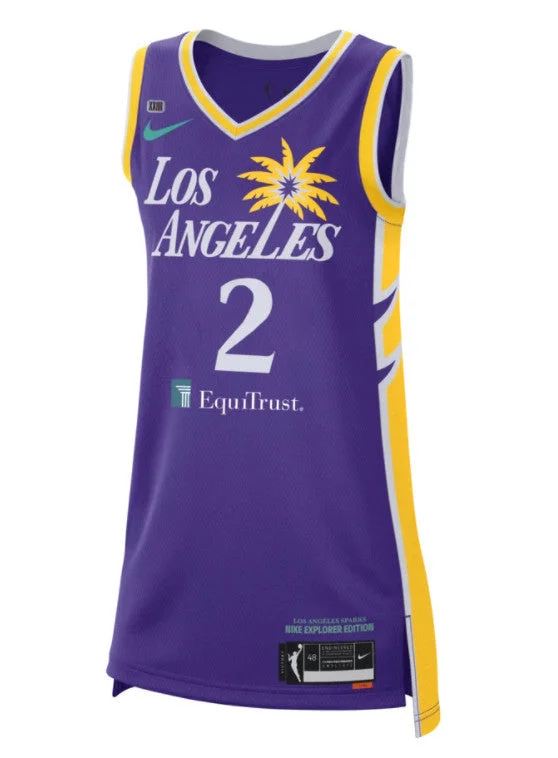 Custom Team Basketball Jersey-Women Los Angeles Sparks #2 Te'a Cooper Purple Stitched W Basketball Jersey